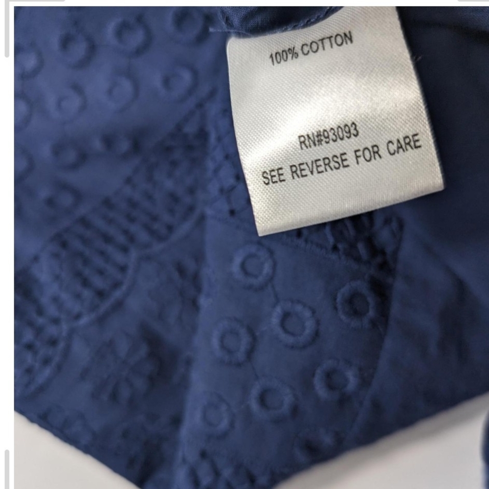 Pre-owned Tyler Boe Midnight Blue Eyelet Blouse - Picture 6 of 8